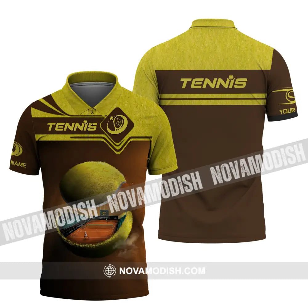 Unisex Shirt Tennis Ball T-Shirt Lover Gift Player Apparel Polo / S