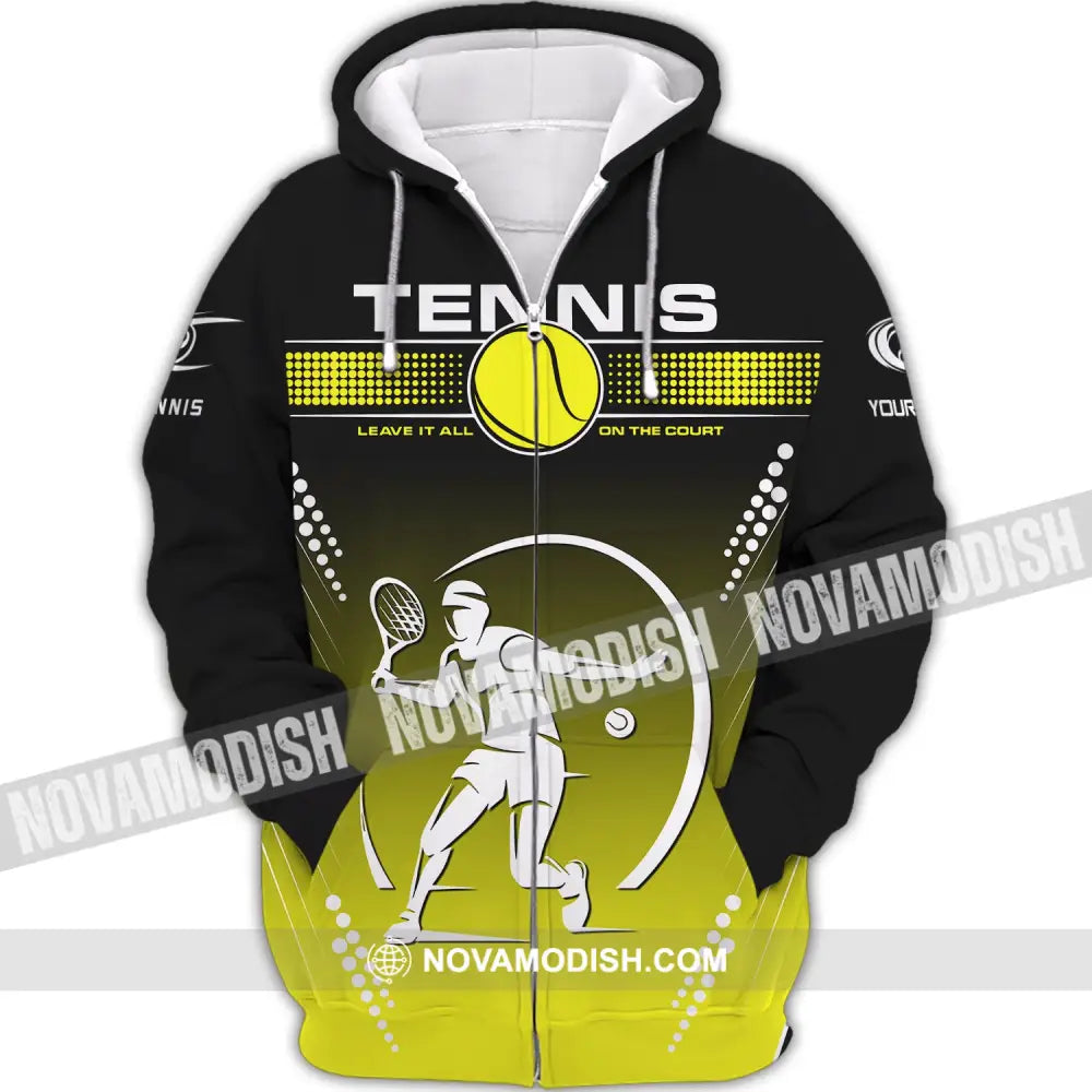 Unisex Shirt Tennis T-Shirt Hoodie Lover Gift Player Apparel Zipper / S