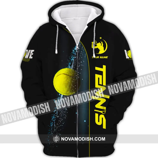 Unisex Shirt Tennis T-Shirt Lover Gift Player Apparel Zipper Hoodie / S