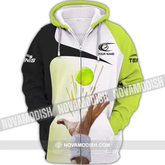 Unisex Shirt Tennis T-Shirt Lover Gift Player Apparel Zipper Hoodie / S