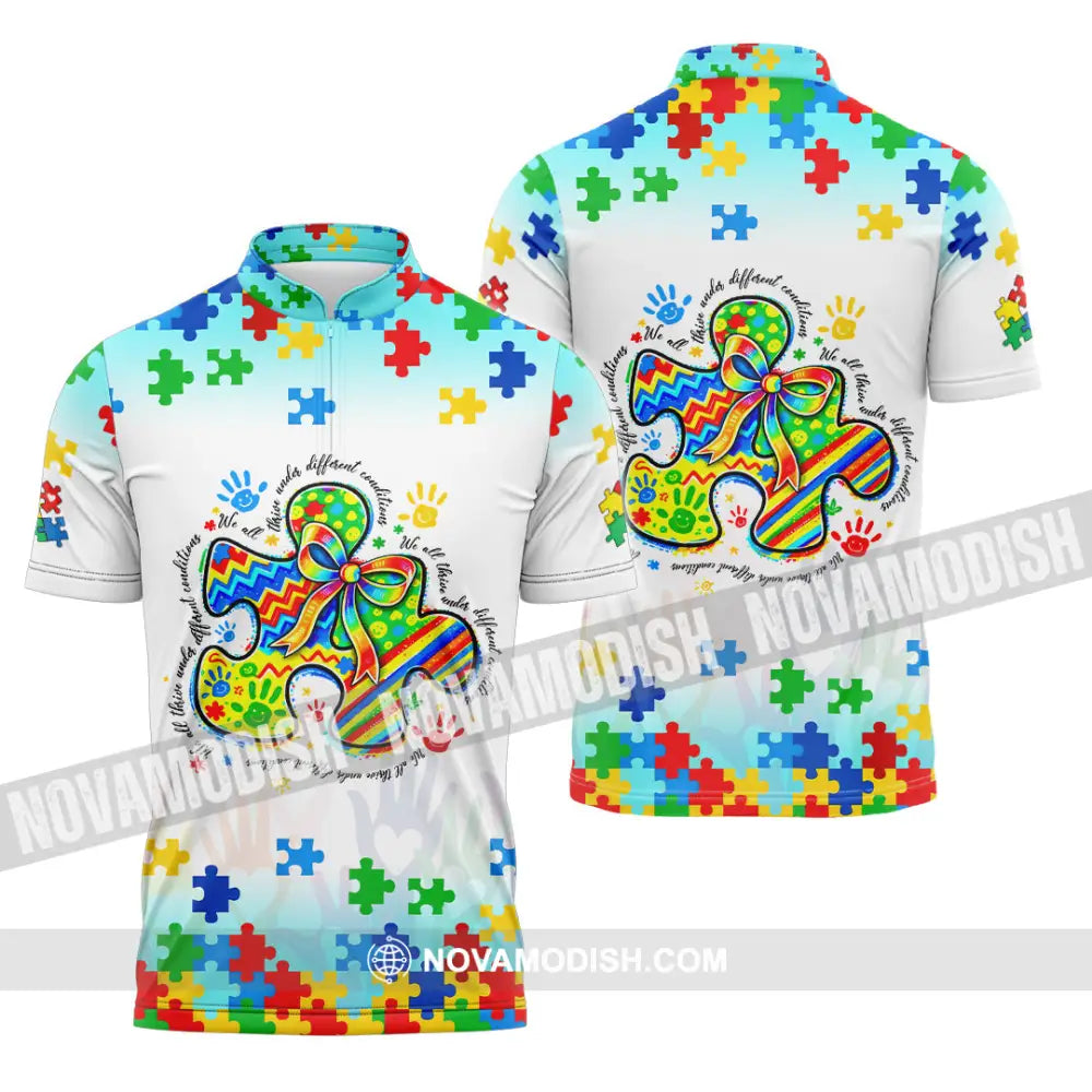 Unisex Shirt - We All Thrive Under Different Conditions 3D Shirt Zipper Polo Shirt / S T-shirt