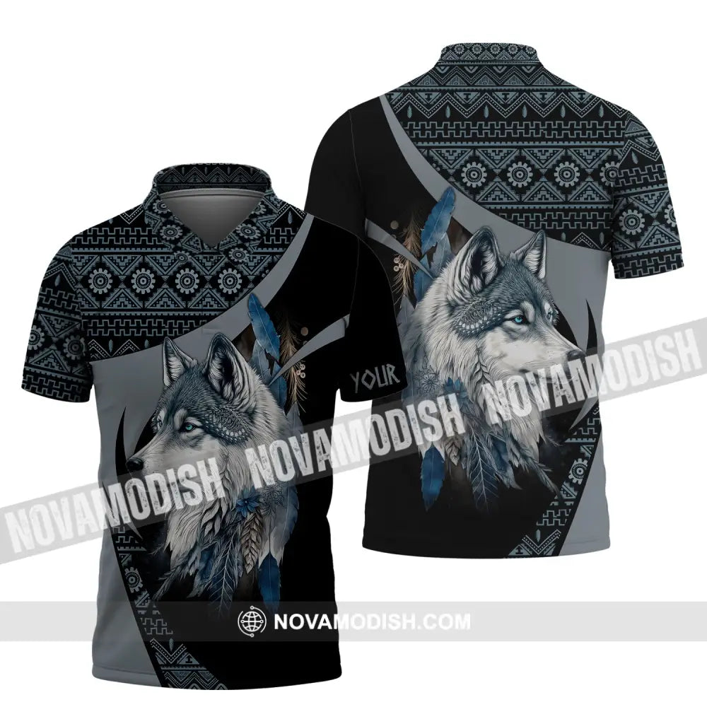 Unisex Shirt Wolf Native American Hoodie Indigenous Polo / S T-Shirt