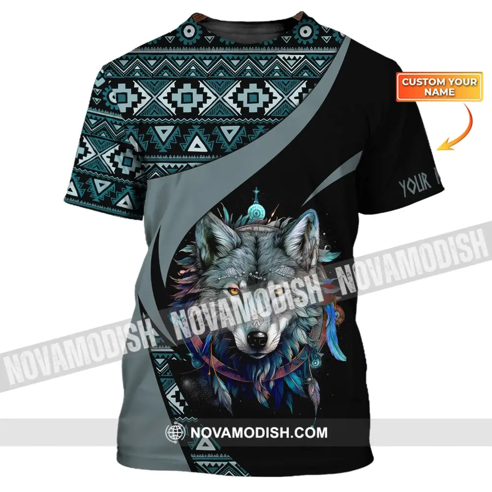 Unisex Shirt Wolf Native American Hoodie Indigenous T-Shirt / S