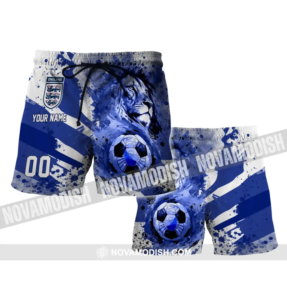 Unisex Short Pants - Custom Name And Number Short Pants England National Team Lion Ball Pants