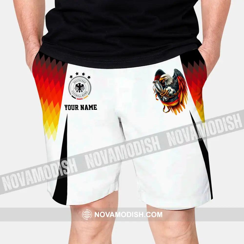 Unisex Short Pants - Custom Name And Number Short Pants Euro 2024 National Team Germany Eagle Hugs The Ball Pants