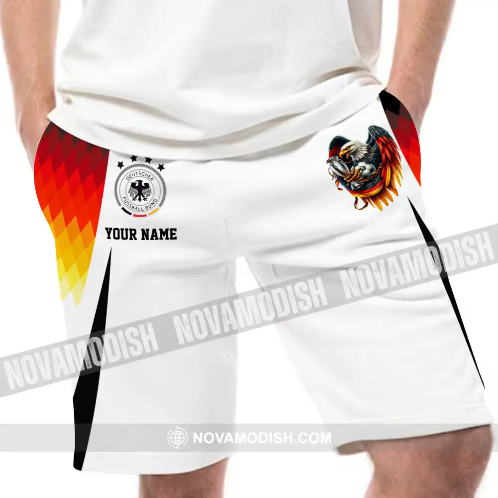 Unisex Short Pants - Custom Name And Number Short Pants Euro 2024 National Team Germany Eagle Hugs The Ball Pants