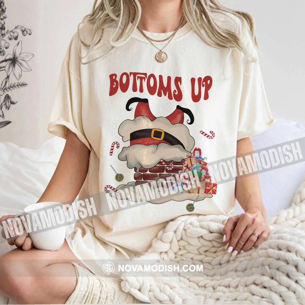 Unisex T-Shirt Bottoms Up Christmas Hoodie Gift For Classic Tee / Beige S T-Shirt