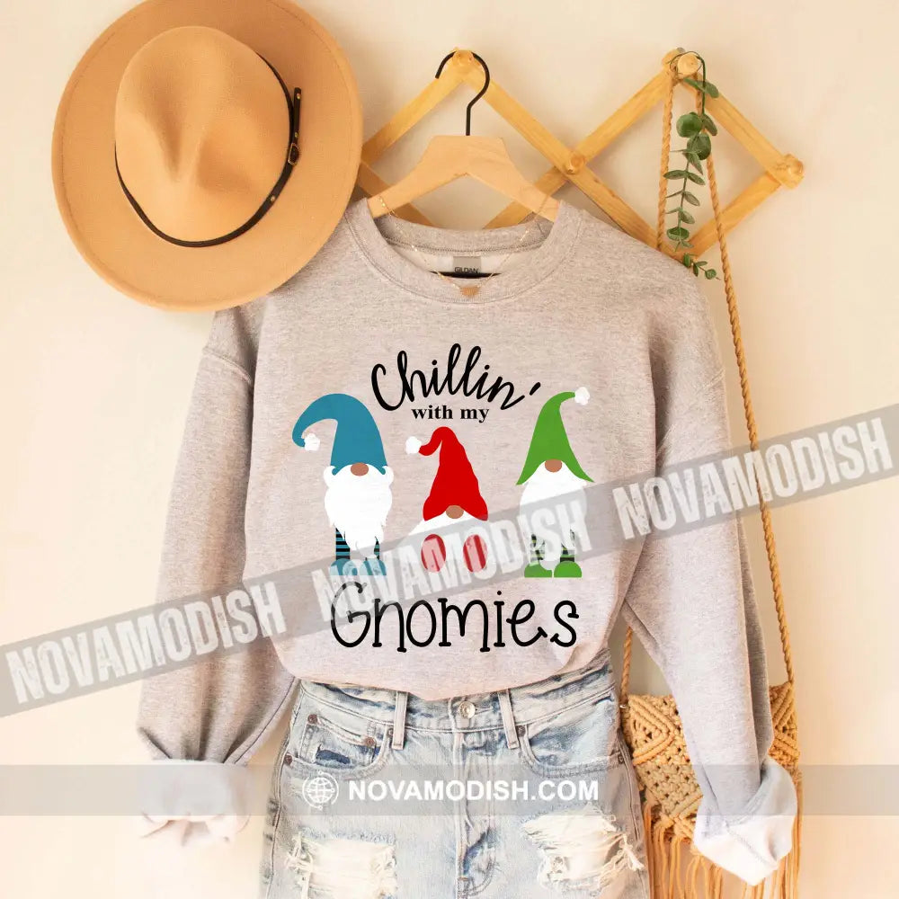 Unisex T-Shirt Chillin With My Gnomies Christmas Hoodie Gift For T-Shirt