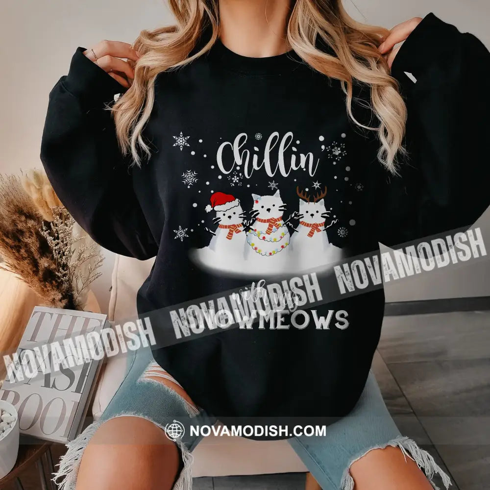 Unisex T-Shirt Chillin With My Snowmeows Shirt Christmas Hoodie Gift For T-Shirt