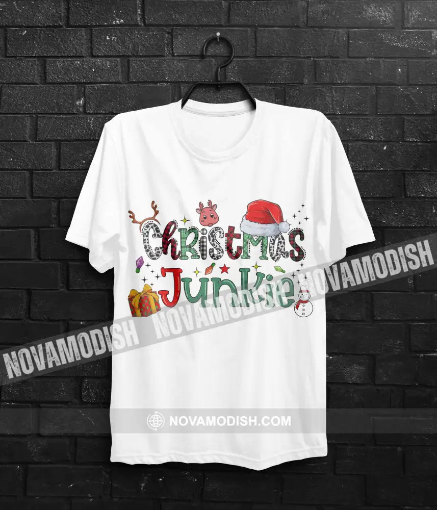 Unisex T-Shirt Christmas Junkie Christmas Hoodie Gift For Classic Tee / White S T-Shirt