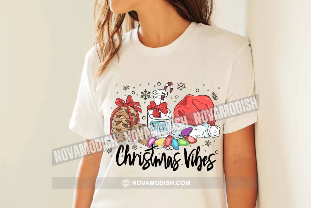 Unisex T-Shirt Christmas Vibes Christmas Hoodie Gift For Classic Tee / White S T-Shirt