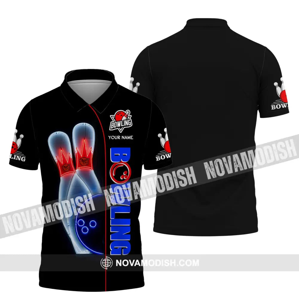 Unisex T-Shirt Custom Name Bowling Love Shirt For Lovers Polo / S