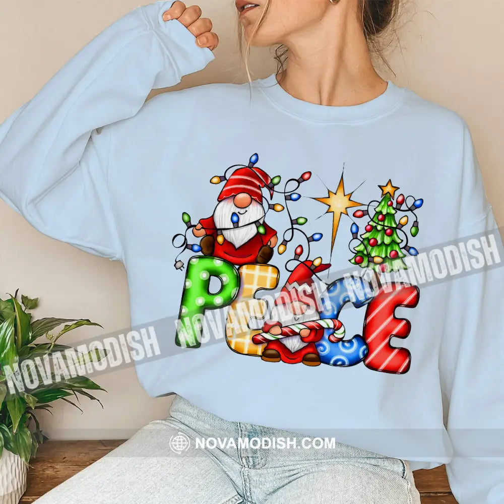 Unisex T-Shirt Gnoome Santa Christmas Tree Hoodie Gift For Long Sleeve / Blue S T-Shirt