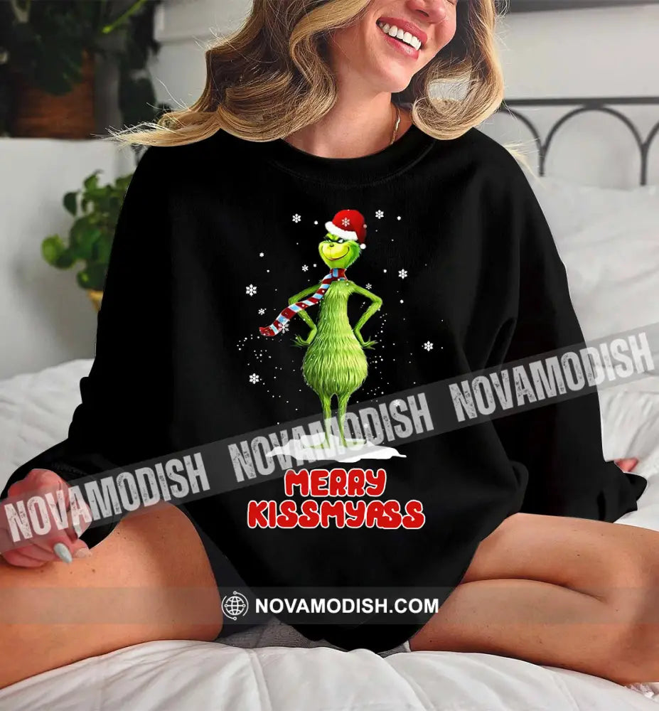 Unisex T-Shirt Grinch Merry Kissmyass Christmas Hoodie Gift For T-Shirt