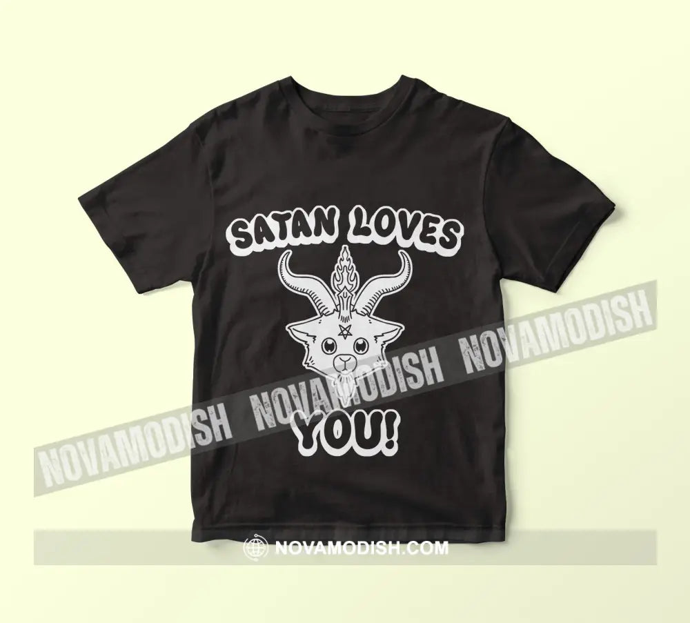 Unisex T-Shirt Halloween Satan Loves You T-Shirt Hoodie