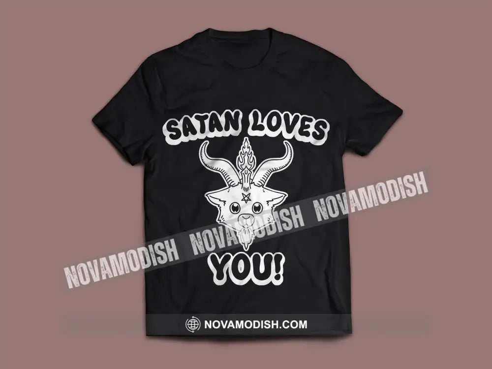 Unisex T-Shirt Halloween Satan Loves You T-Shirt Hoodie