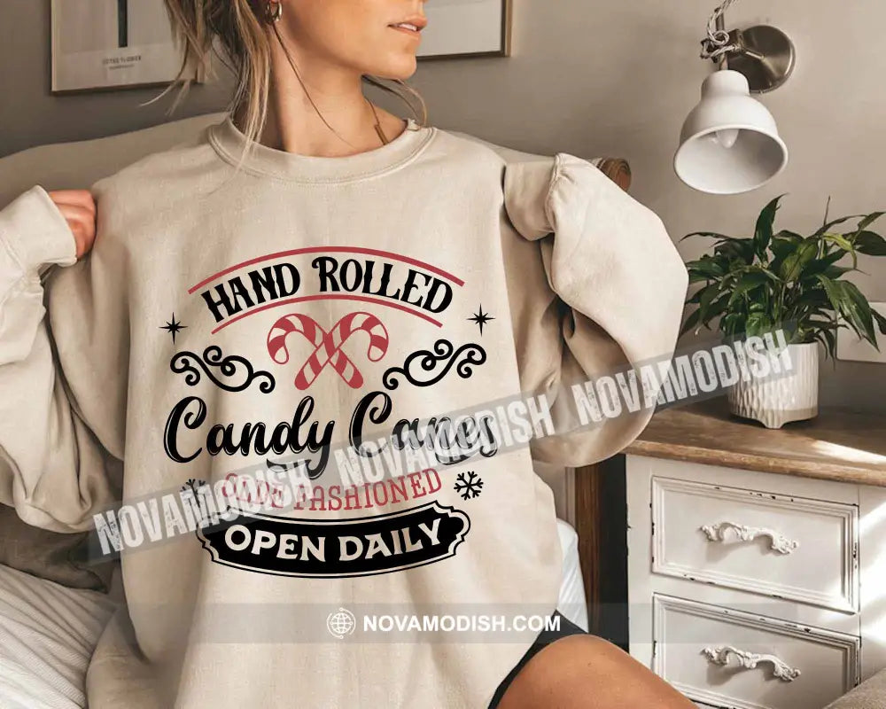 Unisex T-Shirt Hand Rolled Candy Canes Christmas Hoodie Gift For T-Shirt