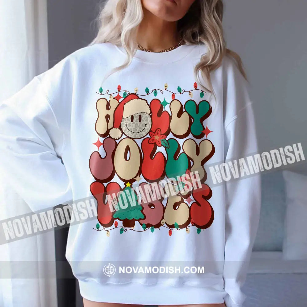 Unisex T-Shirt Holly Jolly Vibes Christmas Hoodie Gift For T-Shirt