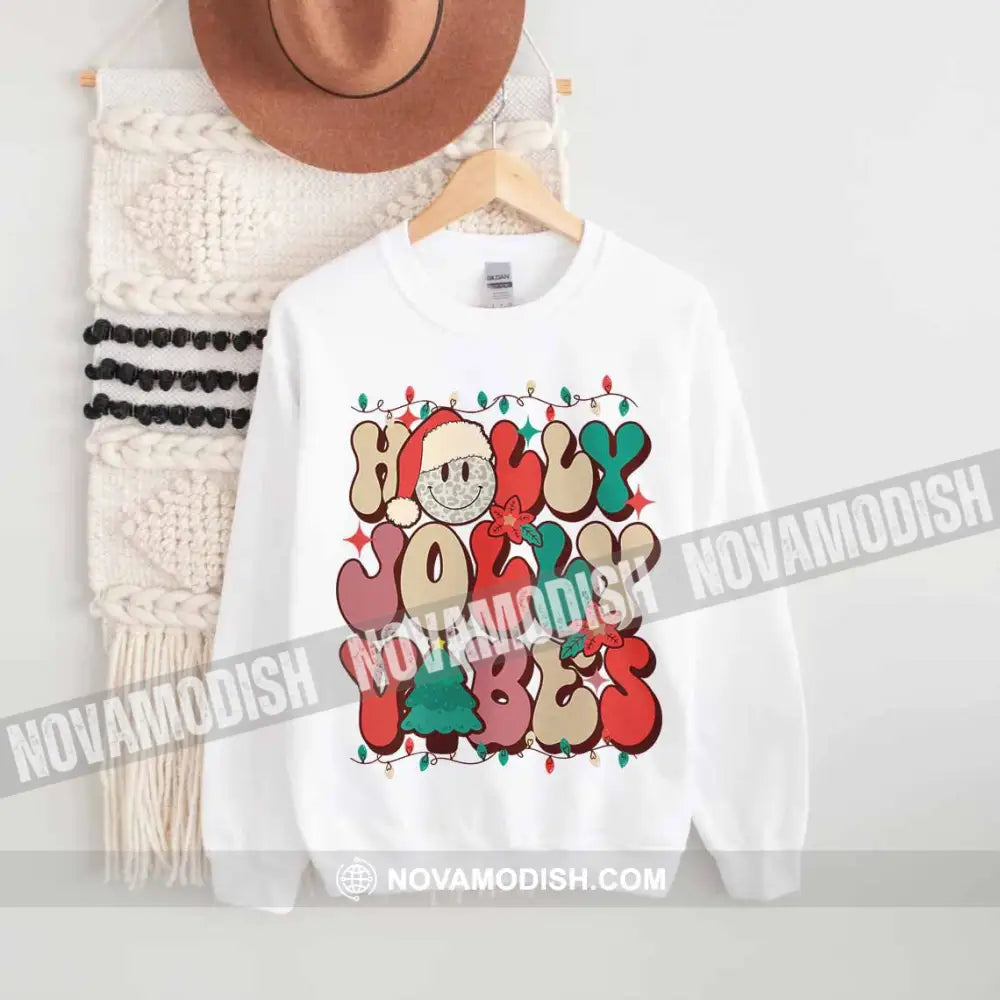 Unisex T-Shirt Holly Jolly Vibes Christmas Hoodie Gift For T-Shirt