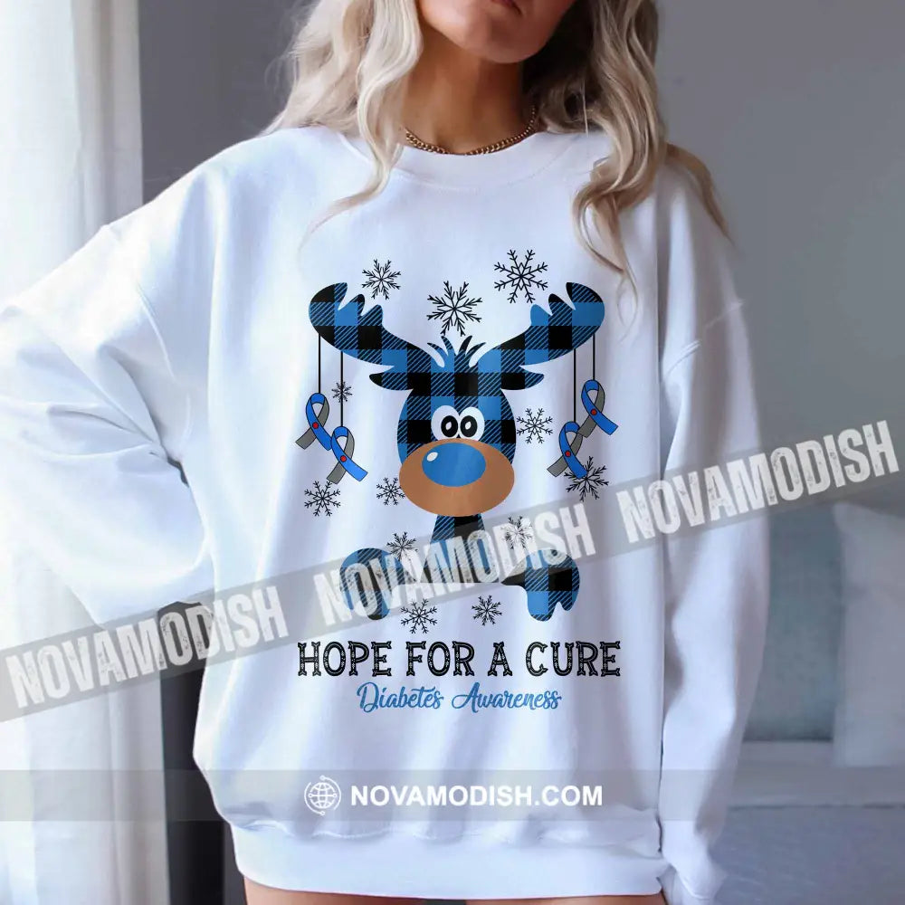 Unisex T-Shirt Hope For A Cure Diabetes Awareness Christmas Hoodie Gift For T-Shirt