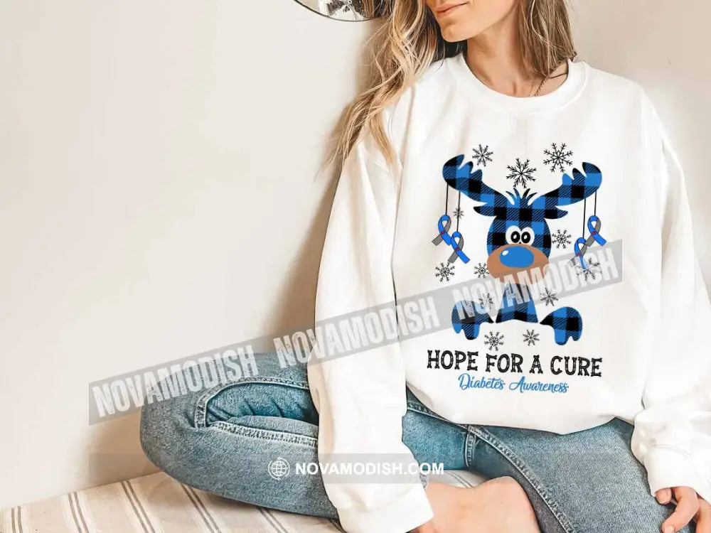 Unisex T-Shirt Hope For A Cure Diabetes Awareness Christmas Hoodie Gift For T-Shirt