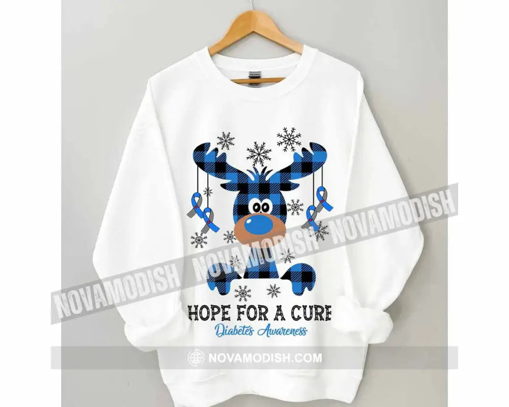 Unisex T-Shirt Hope For A Cure Diabetes Awareness Christmas Hoodie Gift For T-Shirt