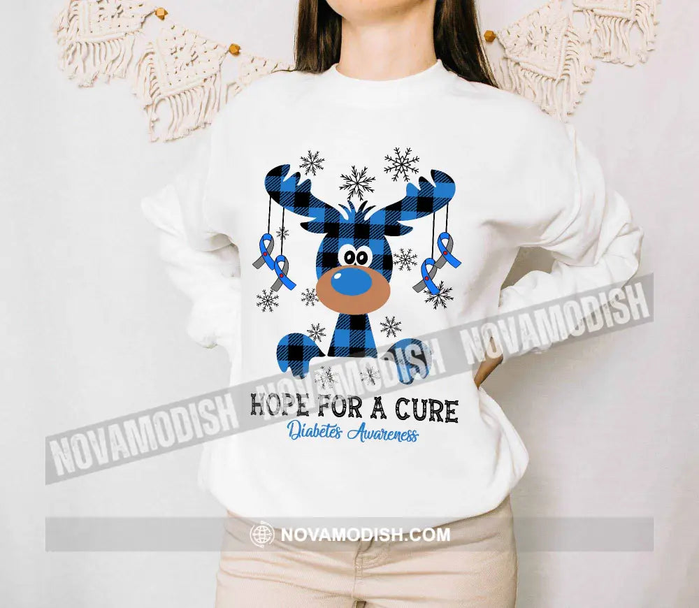 Unisex T-Shirt Hope For A Cure Diabetes Awareness Christmas Hoodie Gift For T-Shirt