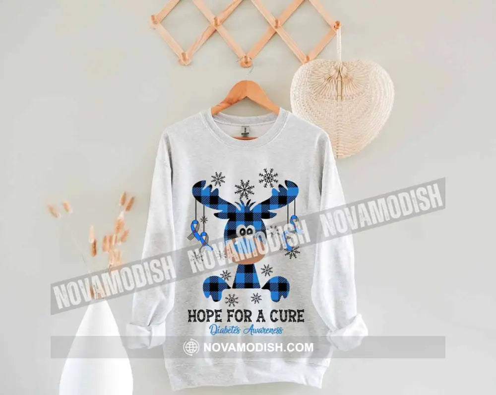 Unisex T-Shirt Hope For A Cure Diabetes Awareness Christmas Hoodie Gift For T-Shirt