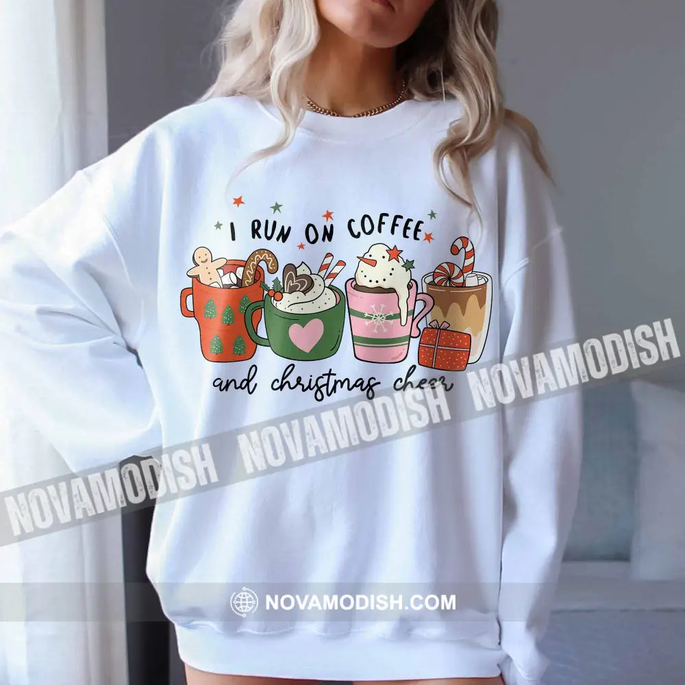 Unisex T-Shirt I Run On Coffee And Christmas Cheer Christmas Hoodie Gift For T-Shirt