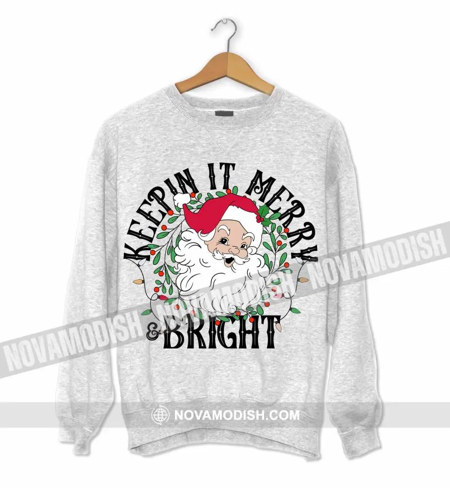 Unisex T-Shirt Keepin It Merry And Bright Christmas Hoodie Gift For T-Shirt