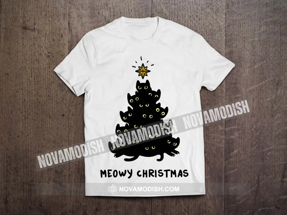 Unisex T-Shirt Meowy Christmas Christmas Hoodie Gift For T-Shirt