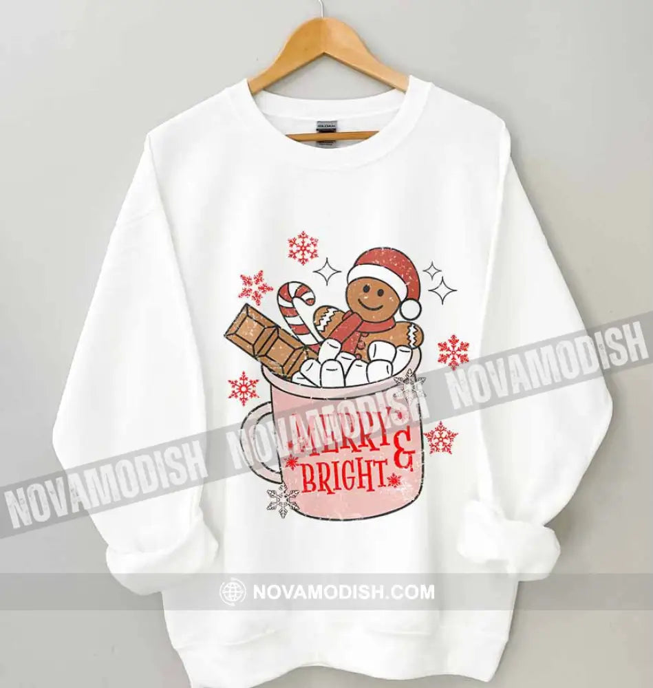 Unisex T-Shirt Merry And Bright Christmas Hoodie Gift For T-Shirt