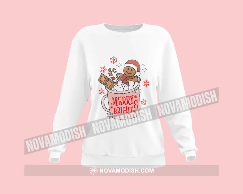 Unisex T-Shirt Merry And Bright Christmas Hoodie Gift For T-Shirt