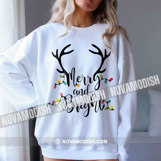 Unisex T-Shirt Merry And Bright Christmas Hoodie Gift For T-Shirt