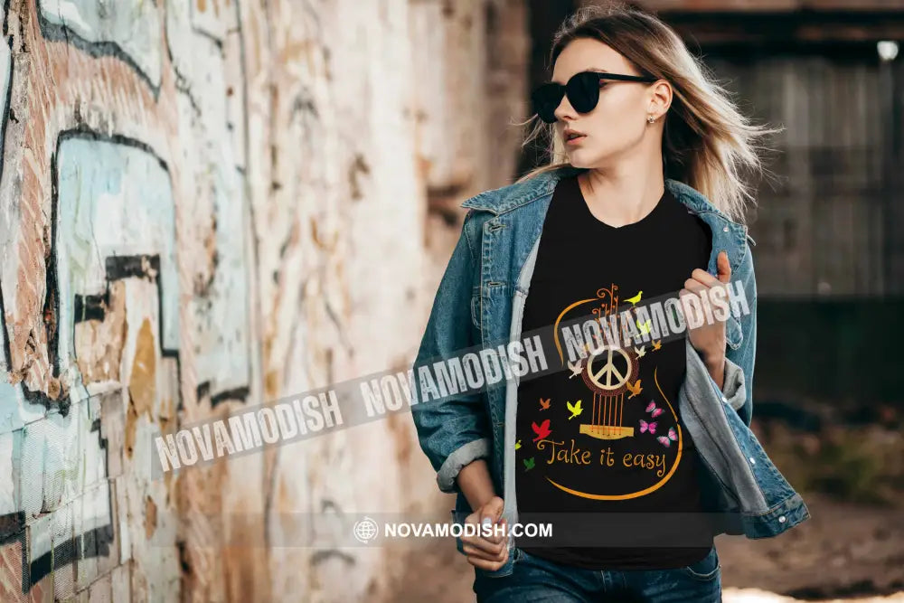 Unisex T-Shirt Peace And Love Take It Easy Peace No War Shirt Apparel T-Shirt