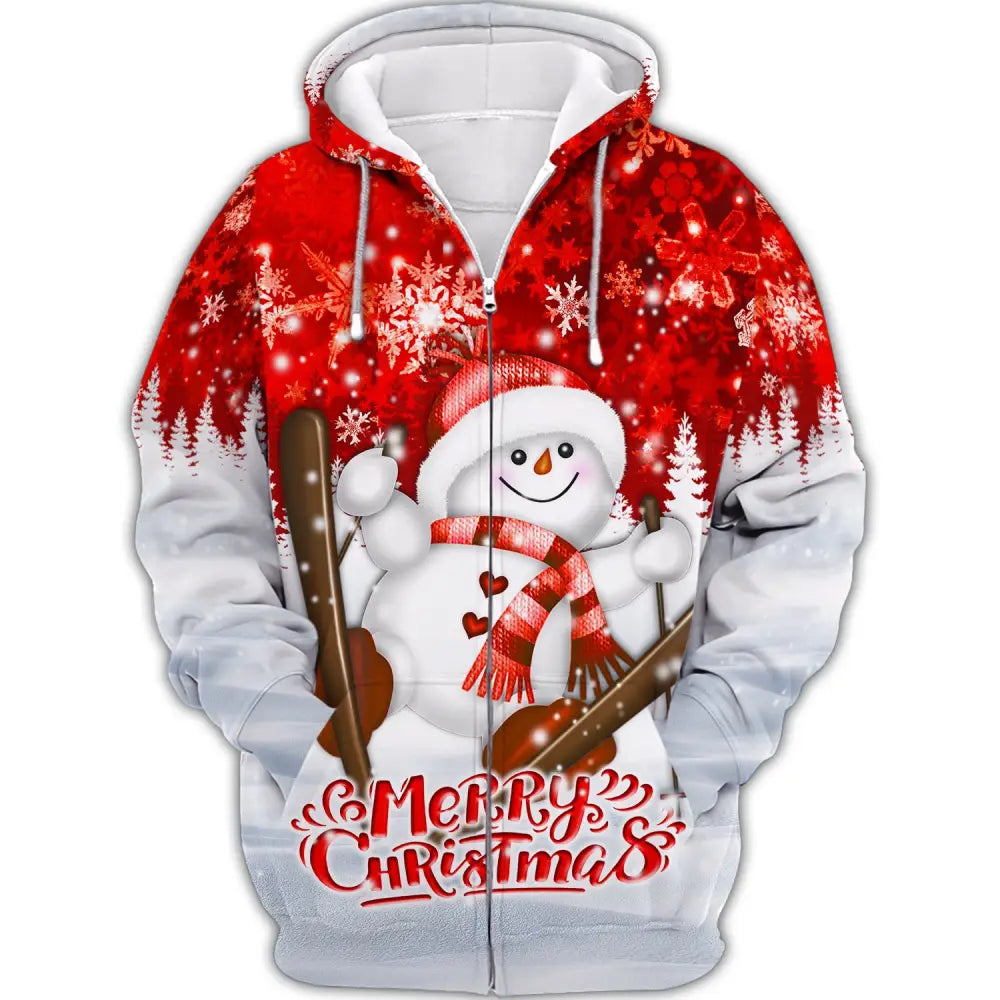 Unisex T-Shirt Snow White Shirt Christmas Hoodie For Zipper / S