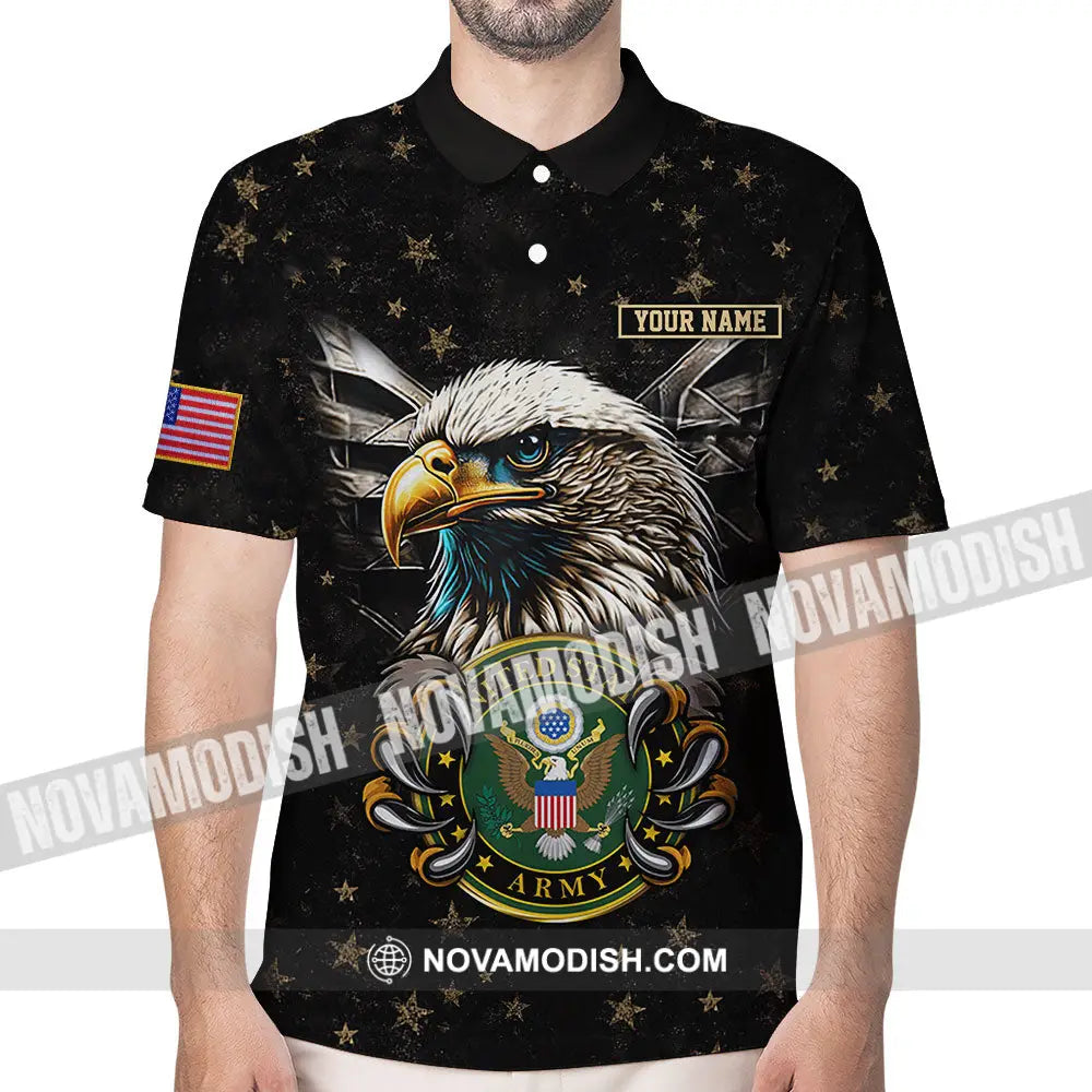 United States Army - We Stand For The Flag Kneel Fallen Customized Text Polo Shirt Gift Veterans