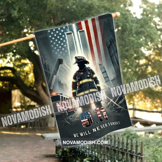 United States Flag Fireman 911 Memorial - American