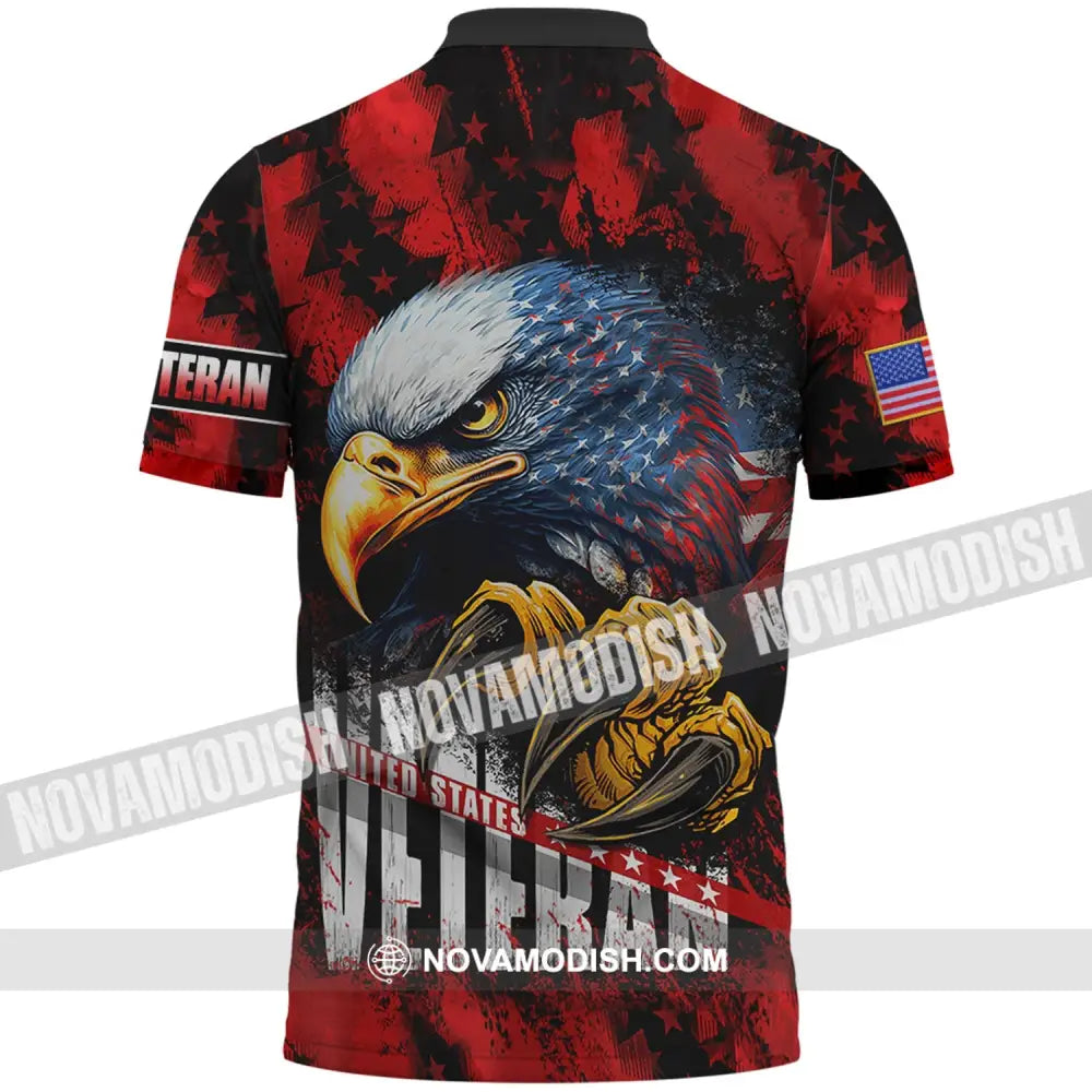 United States Veteran Customized Text Polo Shirt Gift For Veterans Apparel