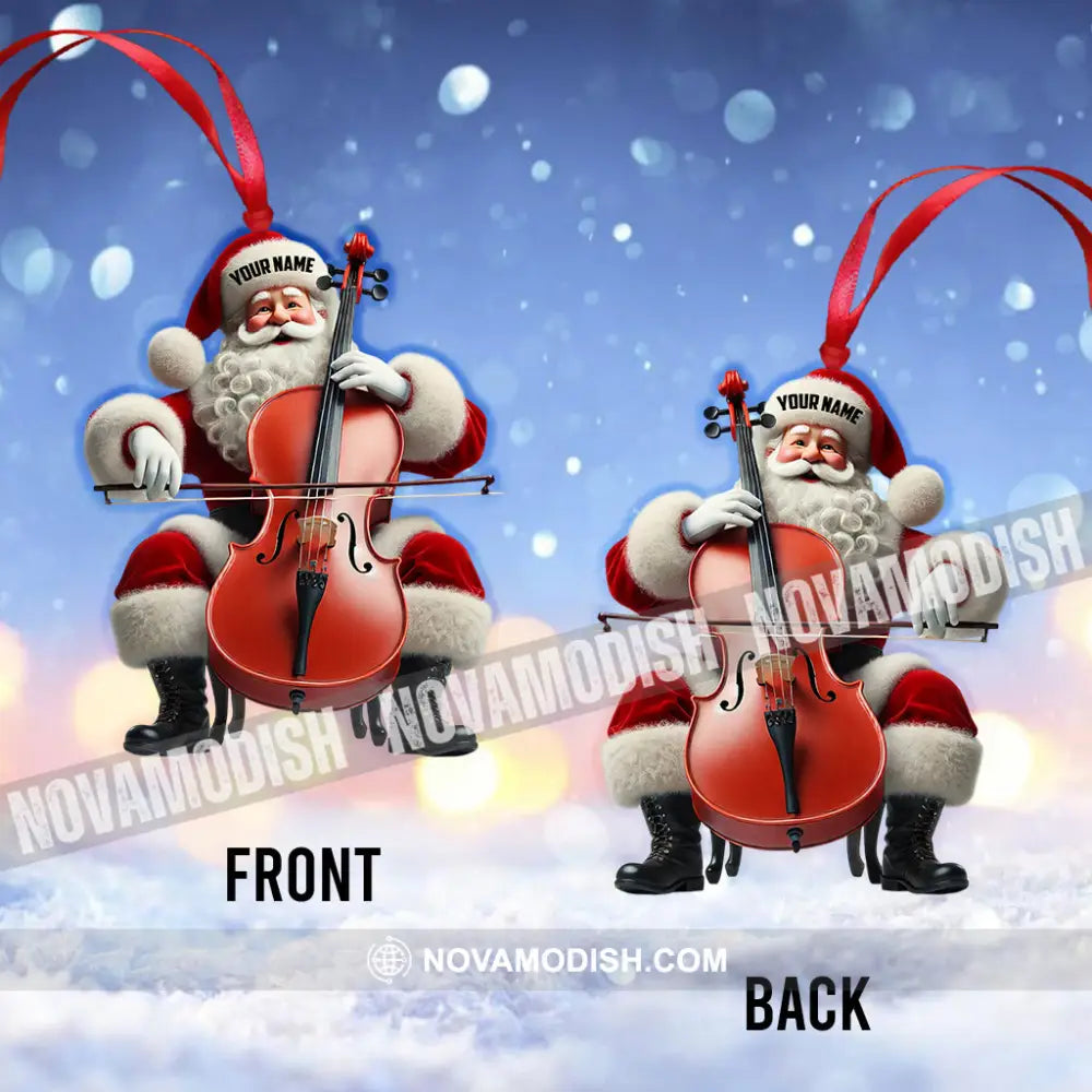 Upright Bass Santa Home Decor Christmas Ornament Personalized