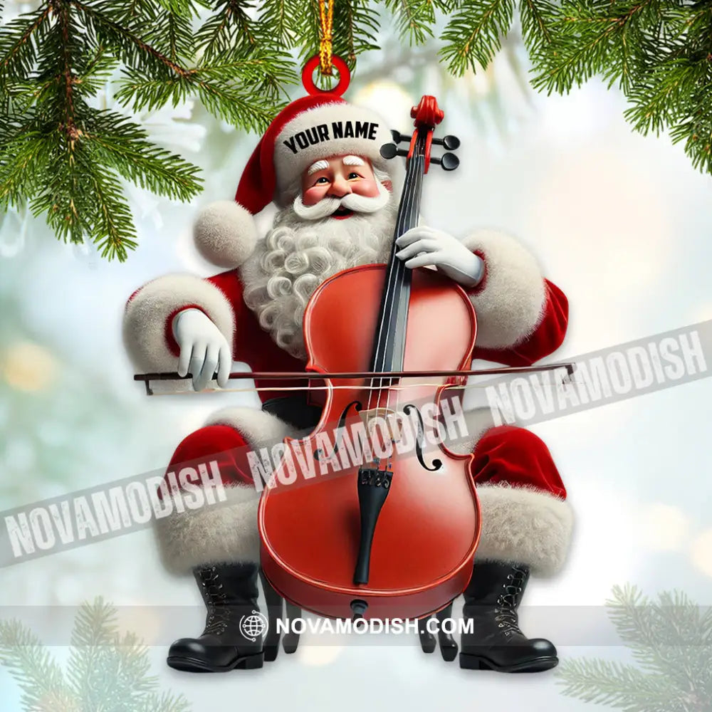 Upright Bass Santa Home Decor Christmas Ornament Personalized