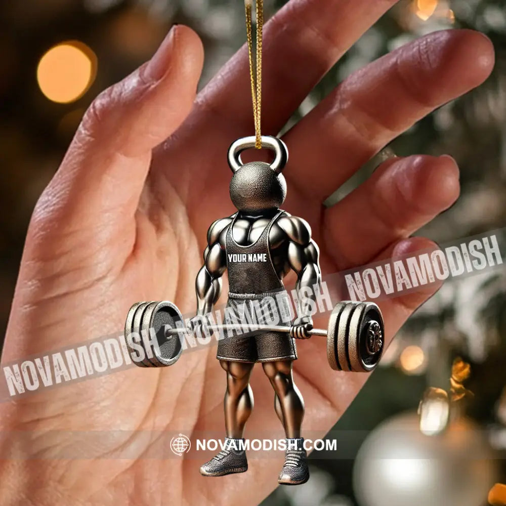 Weightlifter Lover Christmas Ornament Personalized