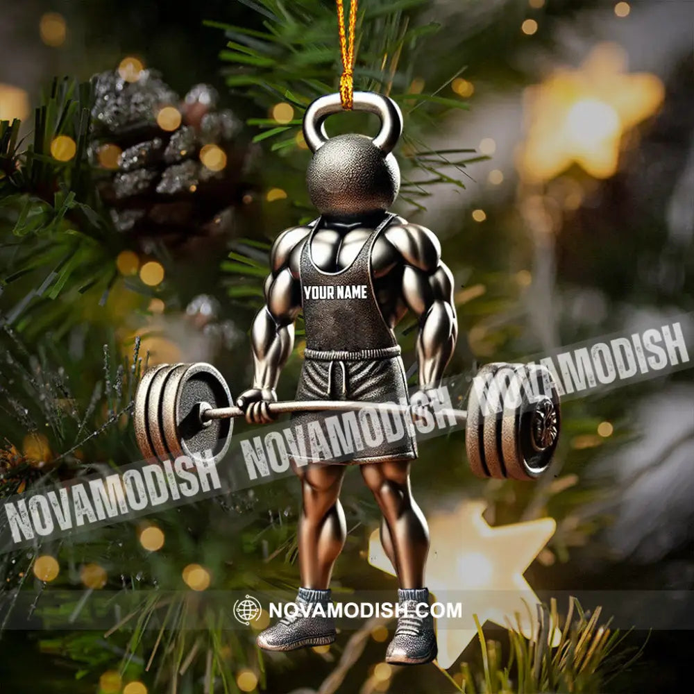 Weightlifter Lover Christmas Ornament Personalized