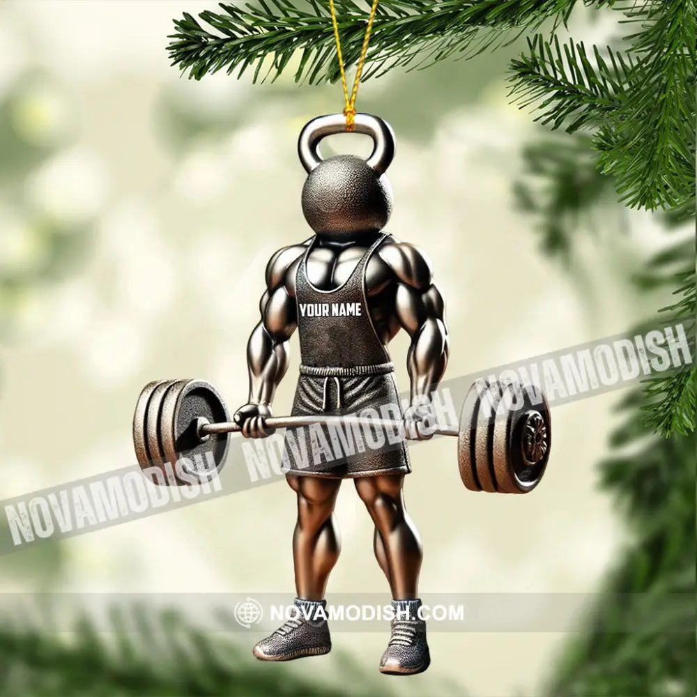 Weightlifter Lover Christmas Ornament Personalized