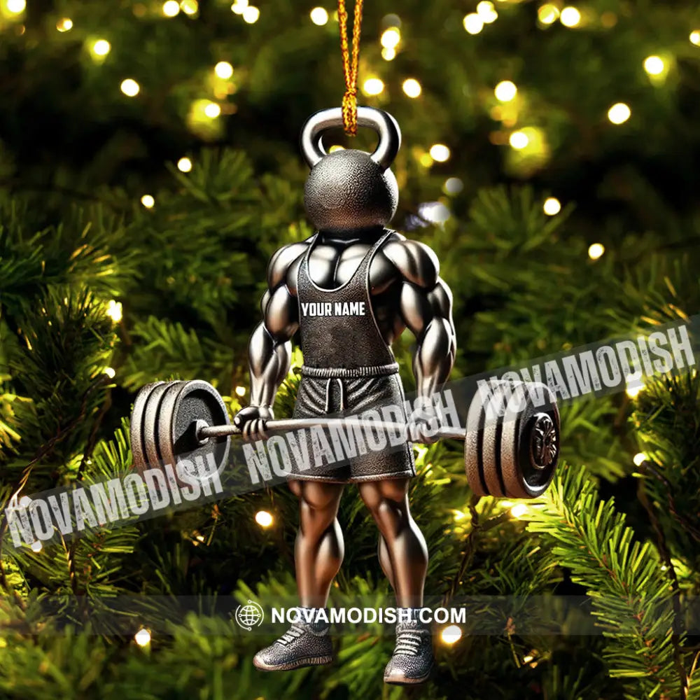 Weightlifter Lover Christmas Ornament Personalized