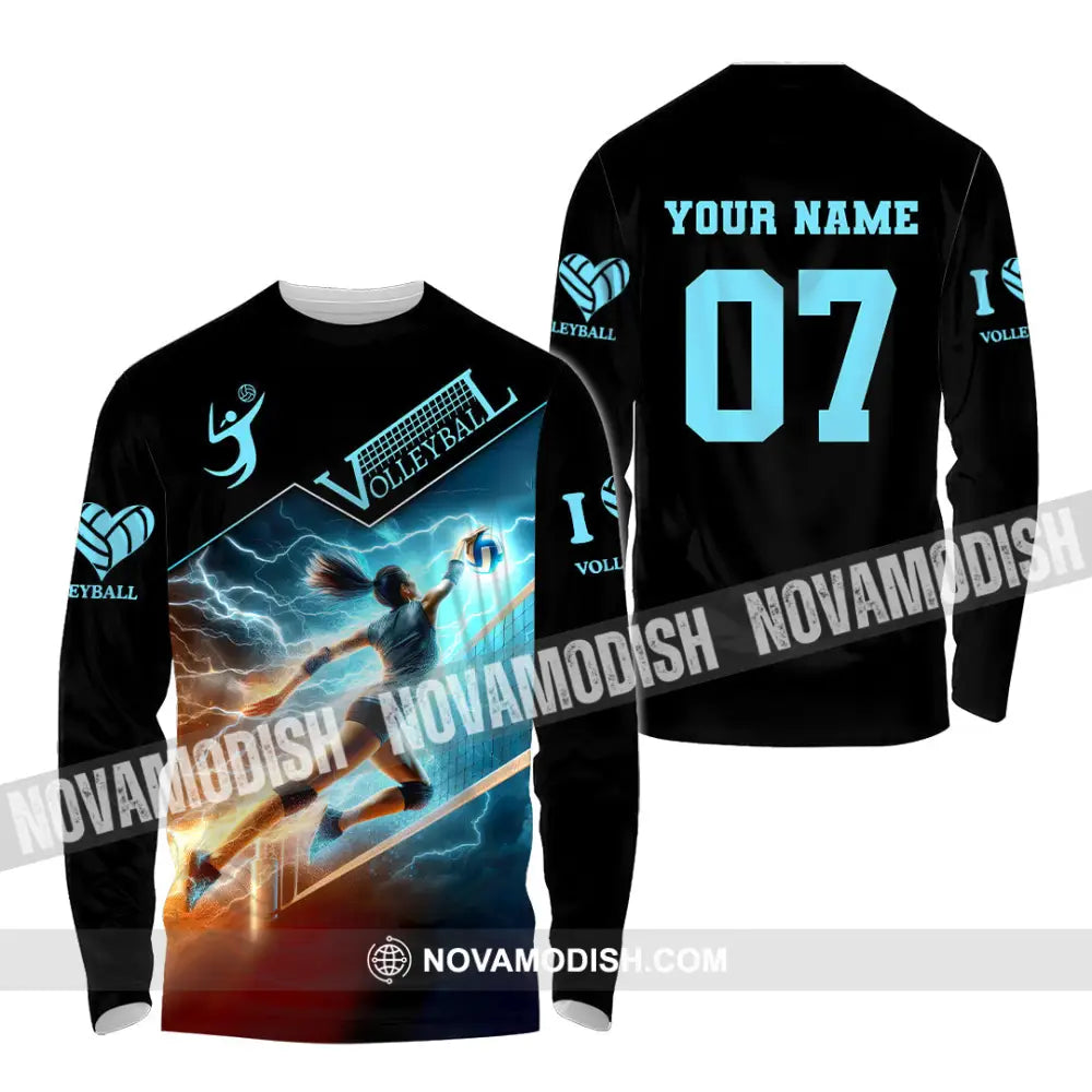 Woman Shirt Custom Name And Number Volleyball Football T-Shirt Hoodie Long Sleeve Gift For Lovers /