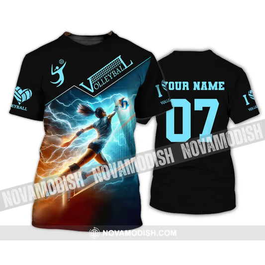 Woman Shirt Custom Name And Number Volleyball Football T-Shirt Hoodie Long Sleeve Gift For Lovers /
