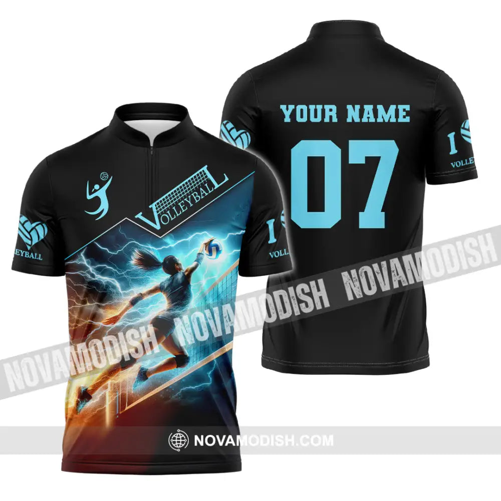 Woman Shirt Custom Name And Number Volleyball Football T-Shirt Hoodie Long Sleeve Gift For Lovers