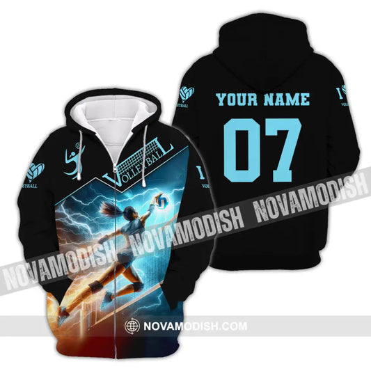 Woman Shirt Custom Name And Number Volleyball Football T-Shirt Hoodie Long Sleeve Gift For Lovers