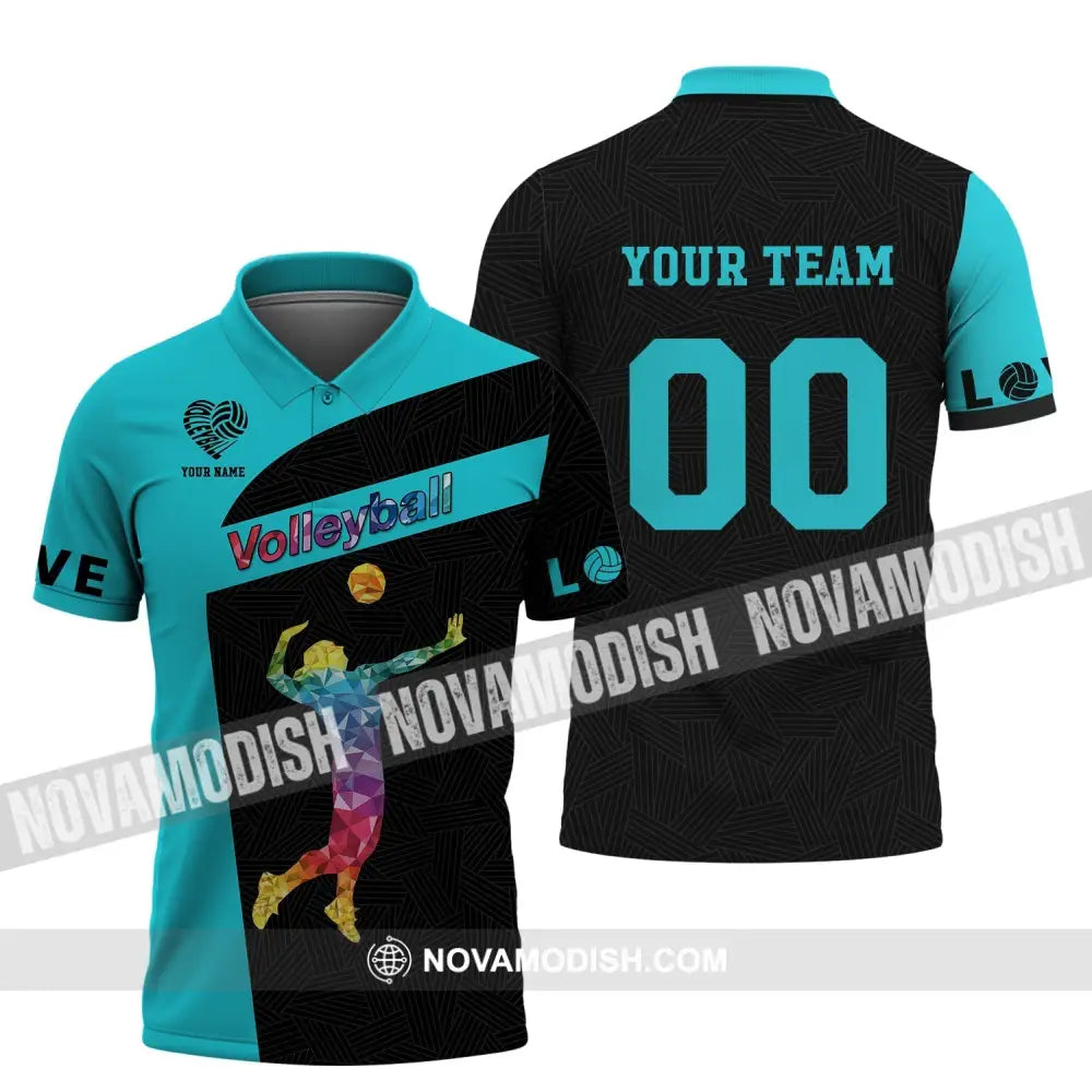 Woman Shirt Custom Name And Number Volleyball Hoodie T-Shirt For Team Gift Players Polo / S